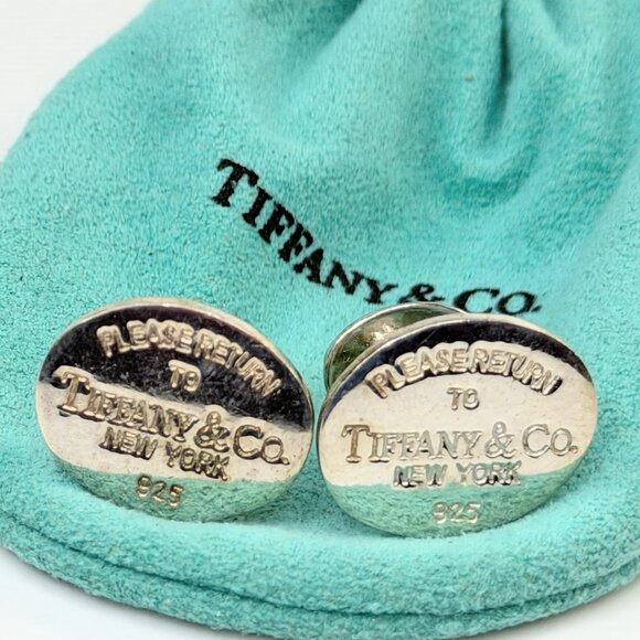 Vintage Tiffany & Co Square Cufflinks Silver 18K Gold Rope SS220